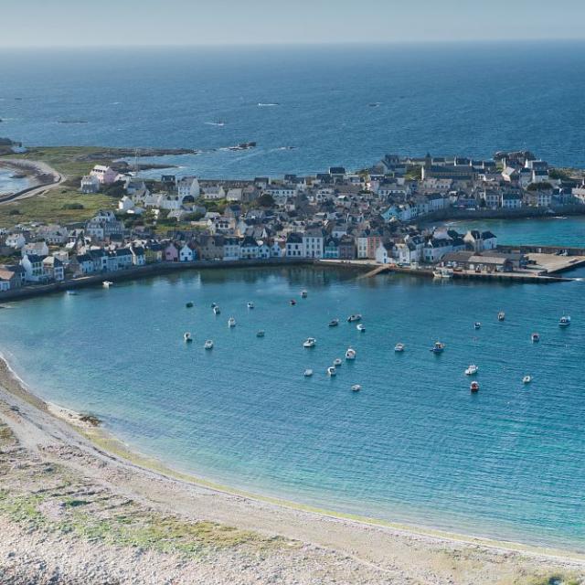 Vue aérienne de l'île de Sein