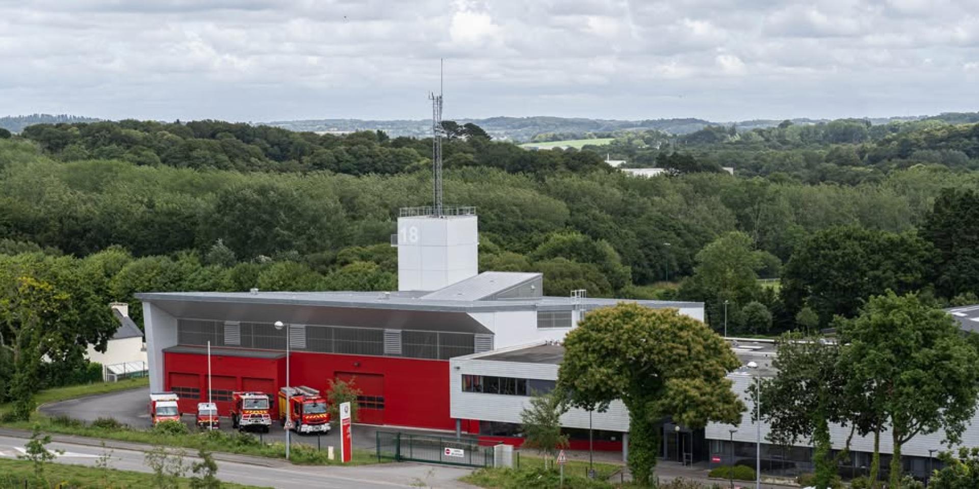Centre de secours de Douarnenez vue du ciel
