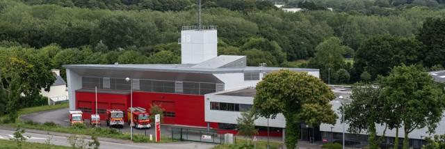 Centre de secours de Douarnenez vue du ciel