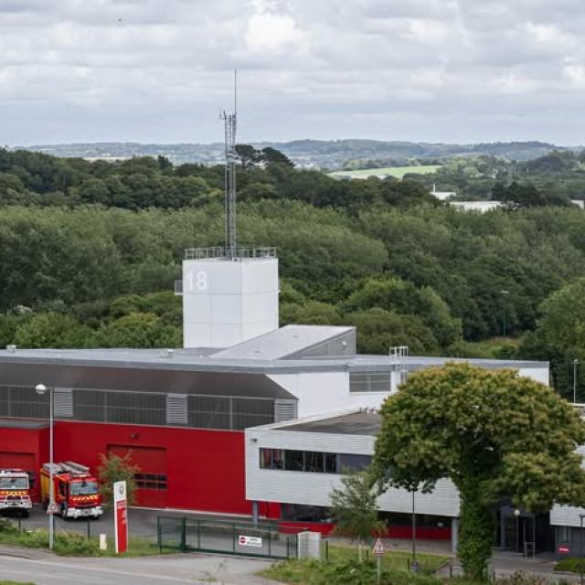 Centre de secours de Douarnenez vue du ciel